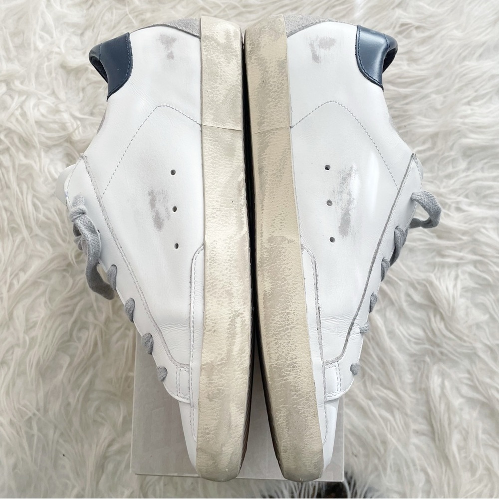 Golden Goose Women's Super-Star with suede star and blue heel tab size 40 - Picture 11 of 14